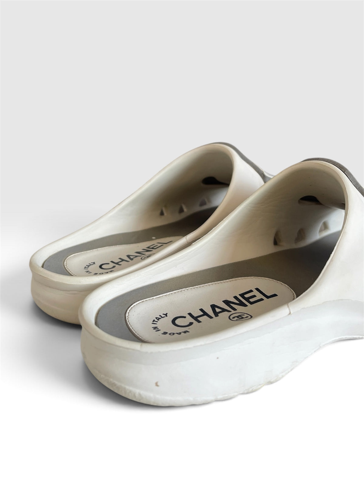 Chanel Vintage Early 2000s Sport Line CC Logo Mule Sandals - Size EU 37