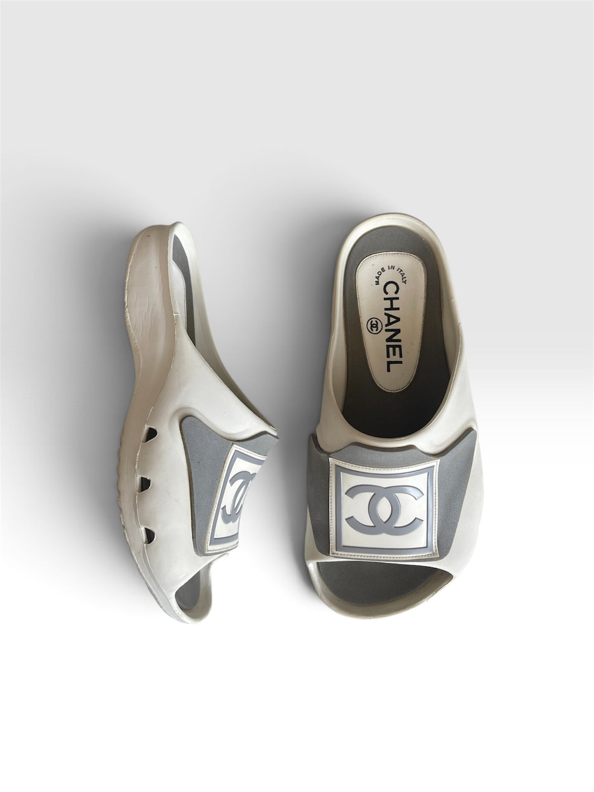 Chanel Vintage Early 2000s Sport Line CC Logo Mule Sandals - Size EU 37