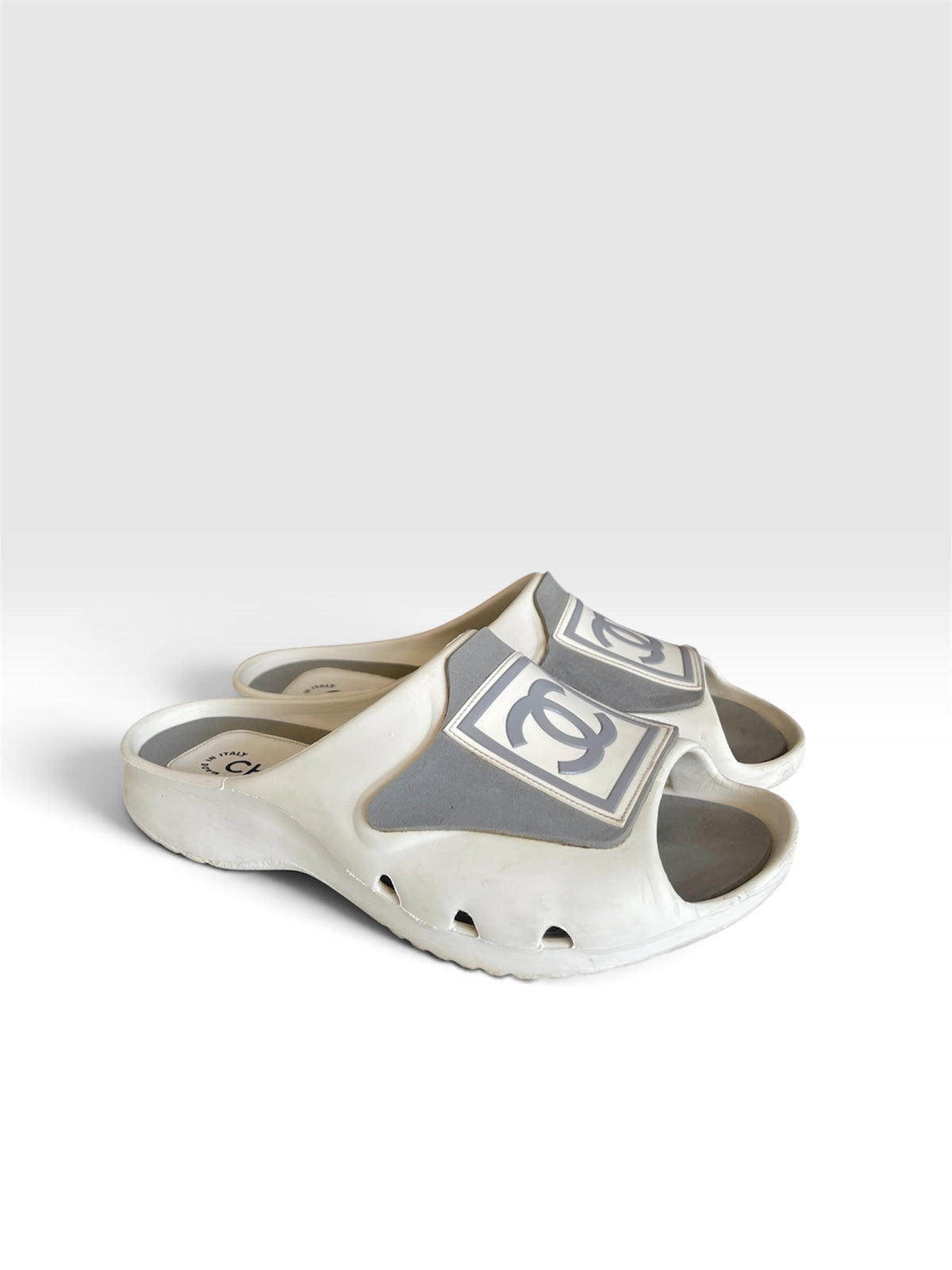 Chanel Vintage Early 2000s Sport Line CC Logo Mule Sandals - Size EU 37
