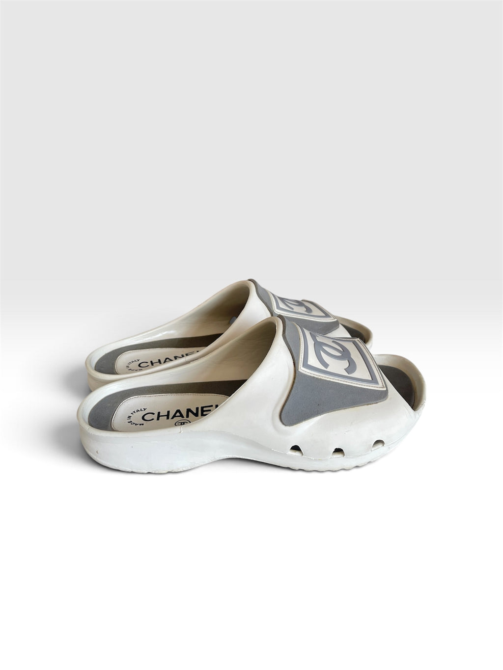 Chanel Vintage Early 2000s Sport Line CC Logo Mule Sandals - Size EU 37