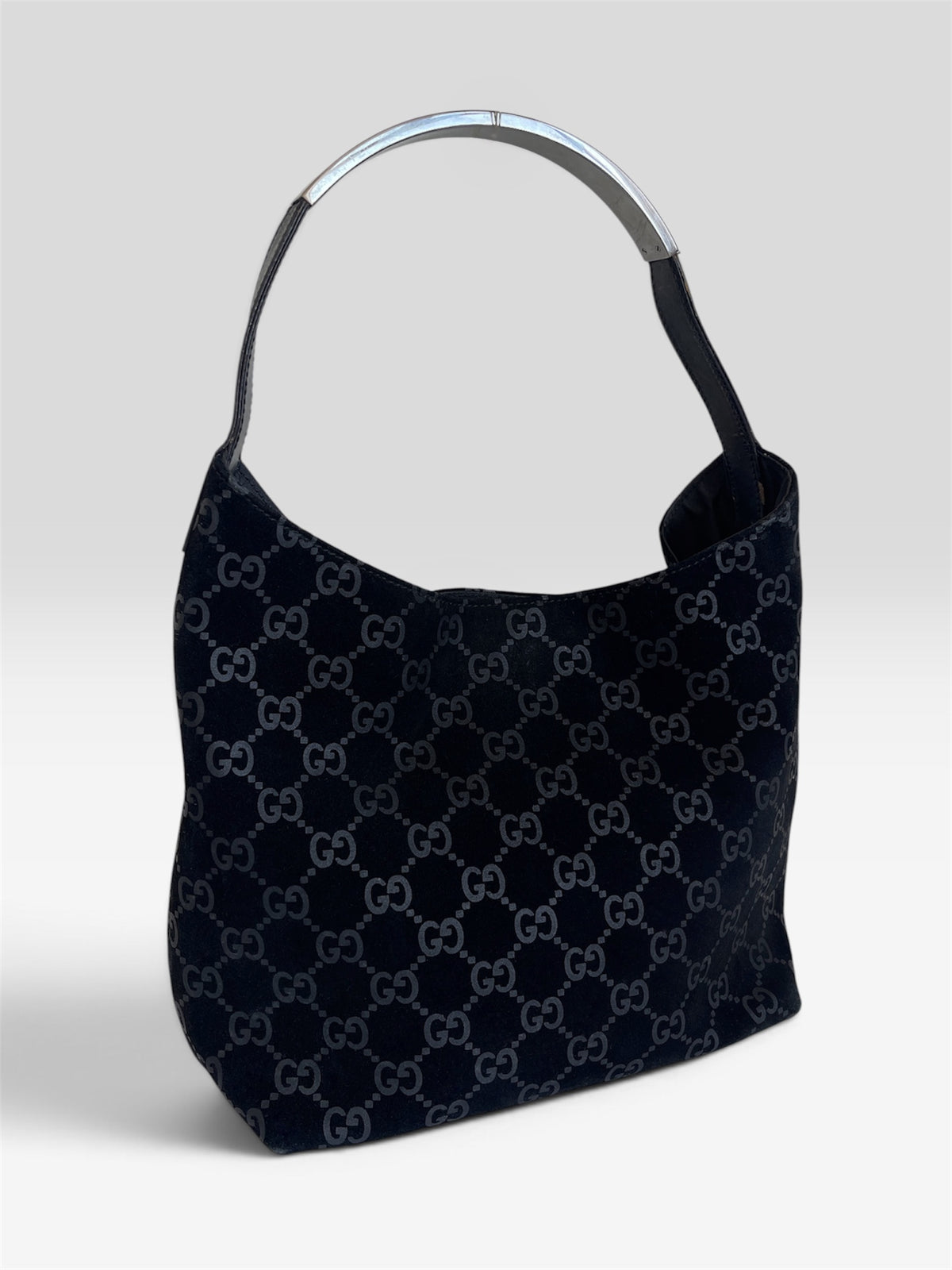 Vintage Gucci Monogram Handle Bag Metal Handle - Early 2000s Archive