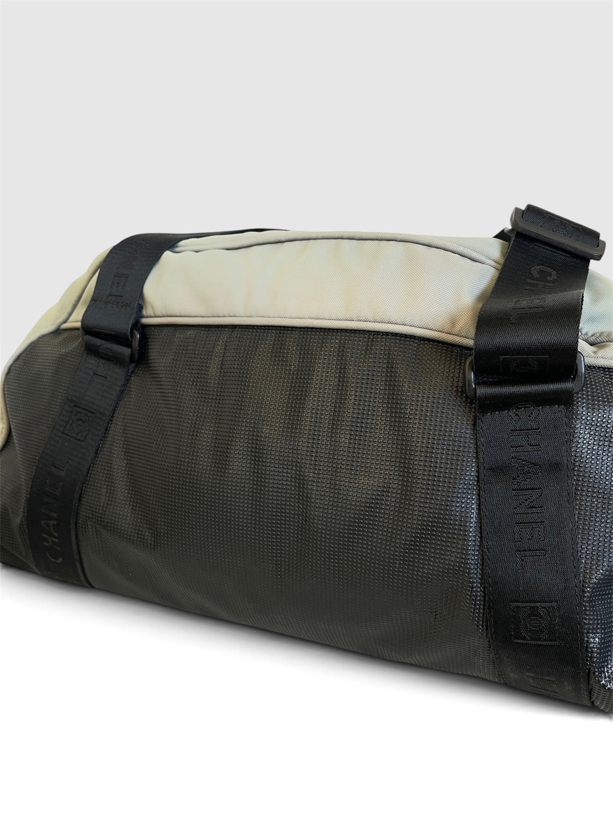 Vintage Chanel Sport Line Duffle Bag Grey Black - Early 2000s Archive