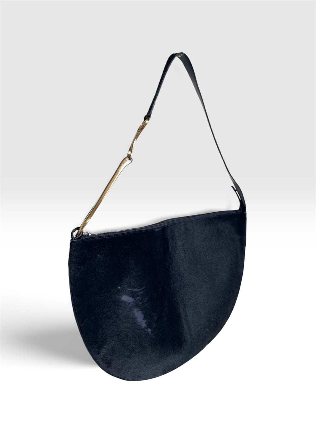 Vintage Gucci Tom Ford era FW 2006 runway Horsebit pony hair Crossbody Bag Jumbo