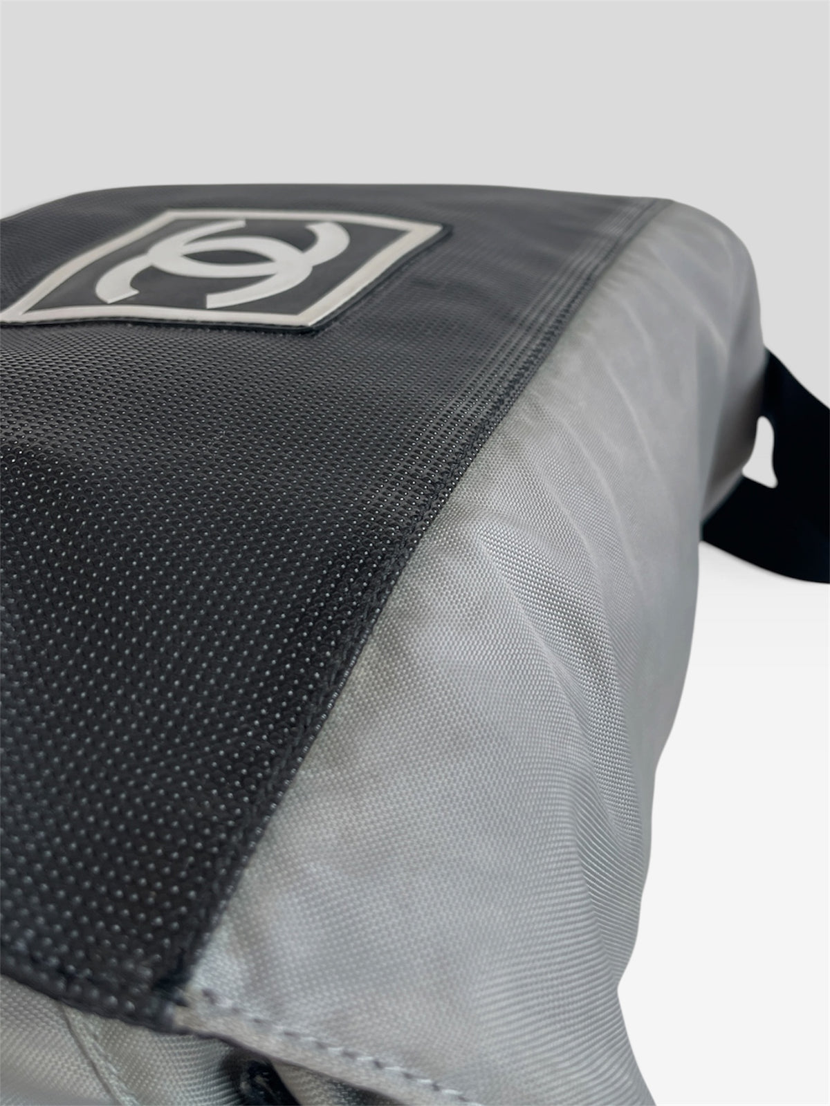 Vintage Chanel Sport Line Messenger Bag Grey Black - Early 2000s Archive